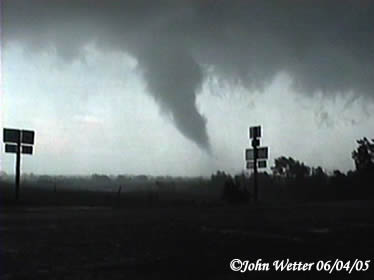 Second Tornado, this one just crossed the road about a quarter mile away.